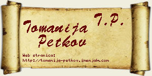 Tomanija Petkov vizit kartica